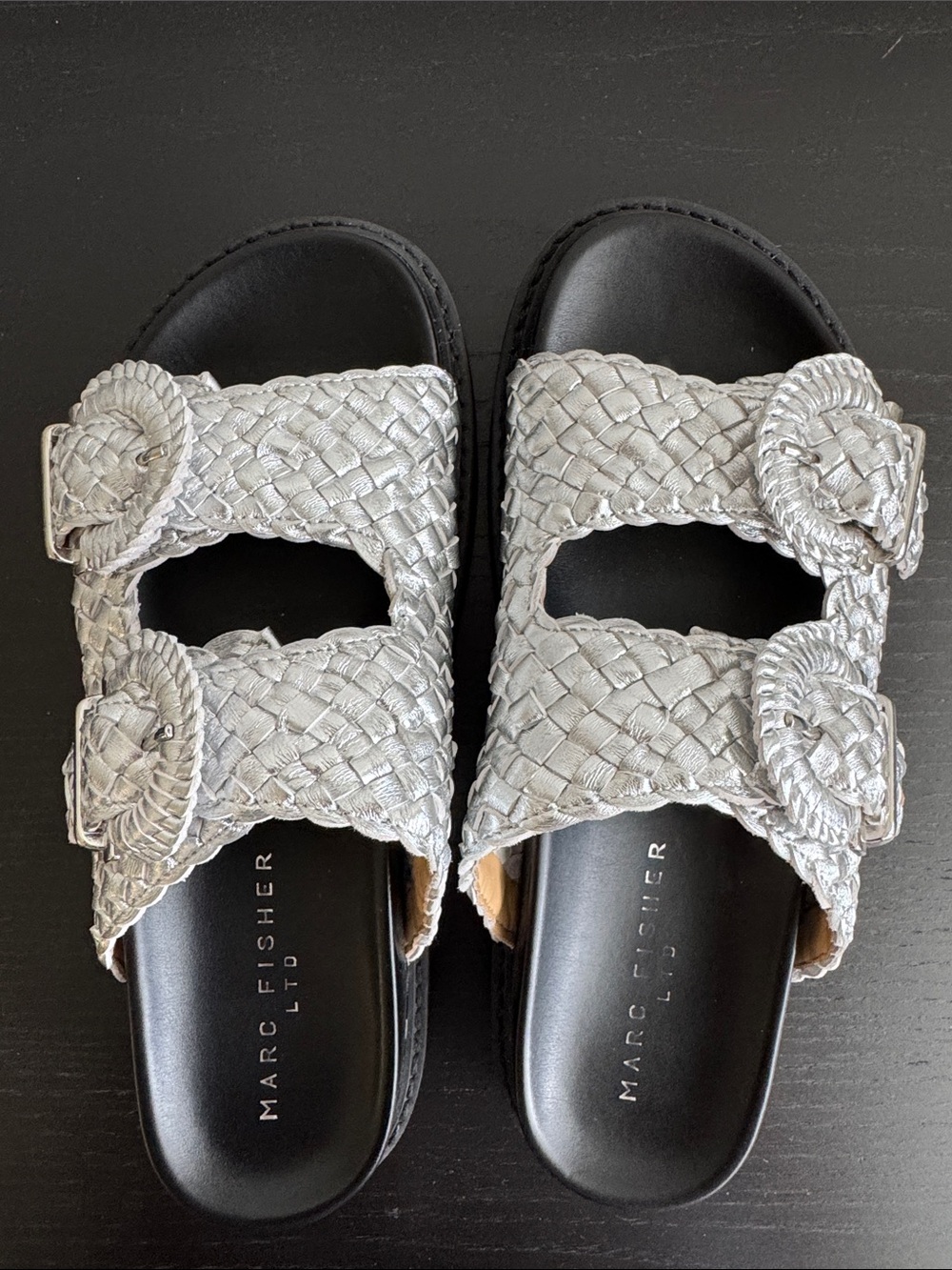 Marc Fisher Auggie Silver Sandals